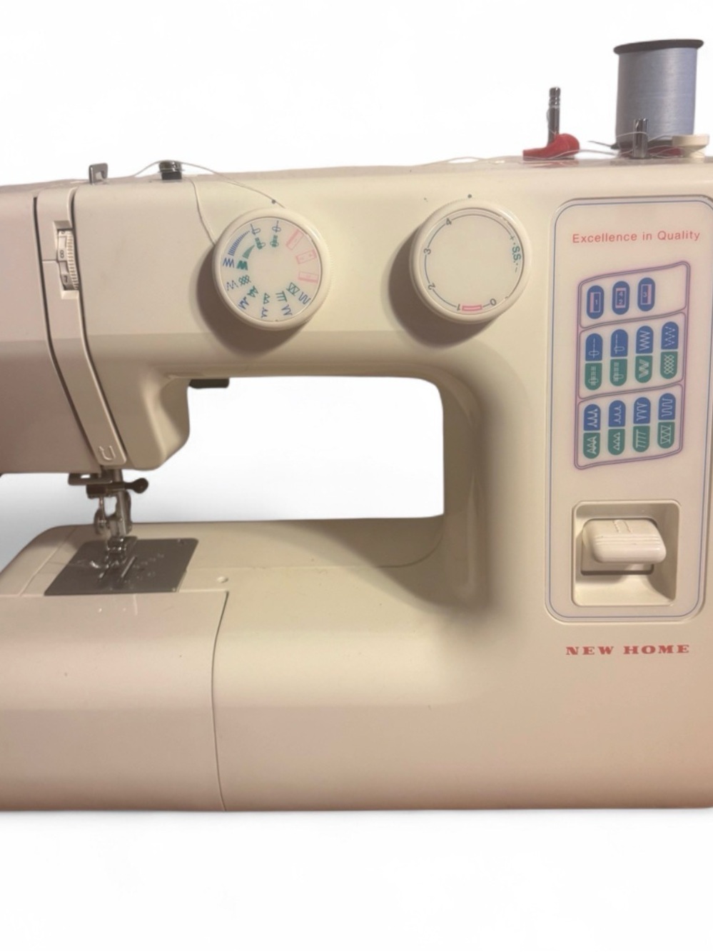 New Home Sewing Machine in Beige - Portable Electric Stitcher